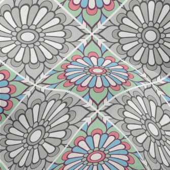 Contrasting Color Flowers Lightweight Performance Linen