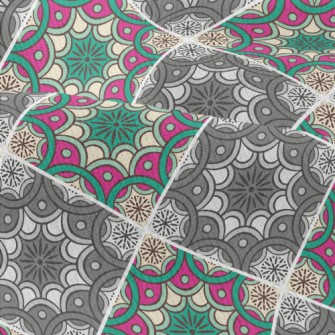 Shiny Patchwork Flowers Modern Jersey