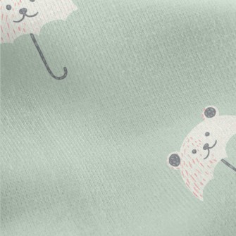 Bear Shaped Umbrella Jersey Backed Fleece