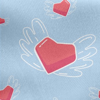 Hand Drawn Love Wings Jersey Backed Fleece