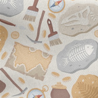 Digging For Dinosaur Fish Foss Jersey Backed Fleece