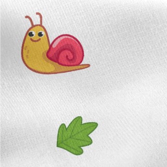 Mini Snail Leaves Jersey Backed Fleece