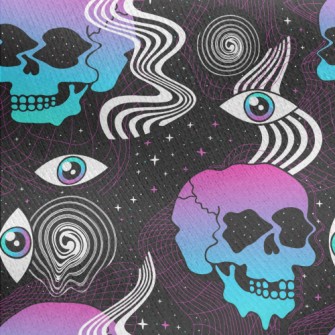 Psychedelic Eyes Skull Jersey Backed Fleece