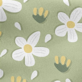 Simple Small White Flowers Jersey Backed Fleece