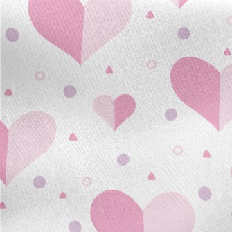 Geometric Color Matching Heart Jersey Backed Fleece