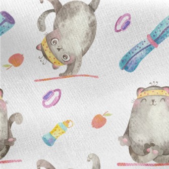 Sports Yoga Cat Jersey Backed Fleece