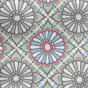 Contrasting Color Flowers Jersey Backed Fleece