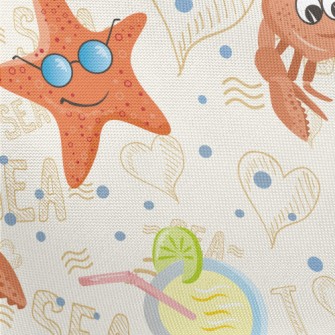 Crab And Starfish Pongee