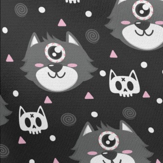 Halloween One-eyed Cat Pongee