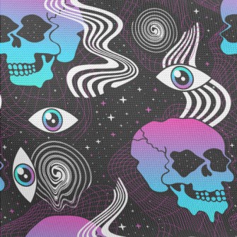 Psychedelic Eyes Skull Pongee