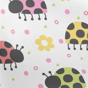 Colorful Ladybugs And Flowers Pongee