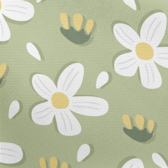 Simple Small White Flowers Pongee