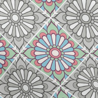 Contrasting Color Flowers Pongee