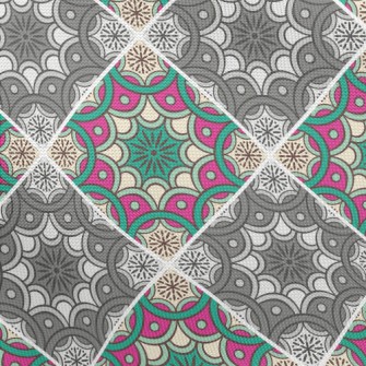 Shiny Patchwork Flowers Pongee