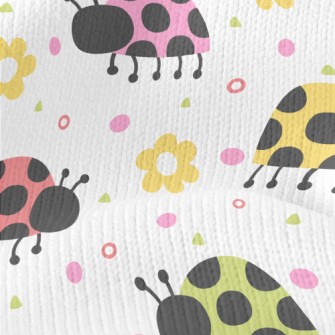 Colorful Ladybugs And Flowers Stretch Jersey