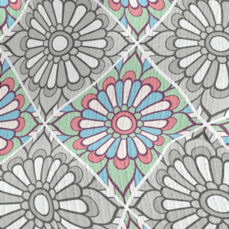 Contrasting Color Flowers Stretch Jersey