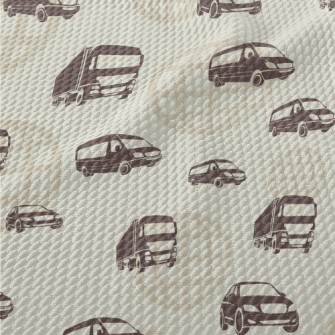 Three-dimensional Handsome Car Birdseye Piqué
