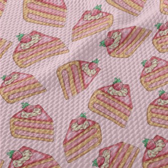 Delicious Strawberry Cake Birdseye Piqué