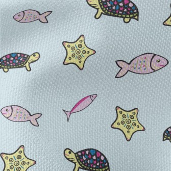 Turtle Starfish Small Fish Waterproof Canvas