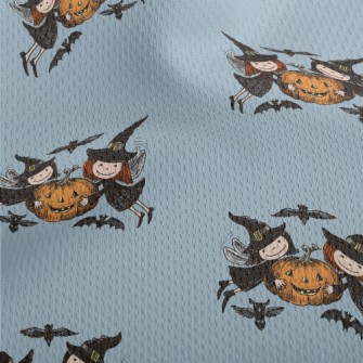 Cute Witch Pumpkin Athletic Mesh Flat Back