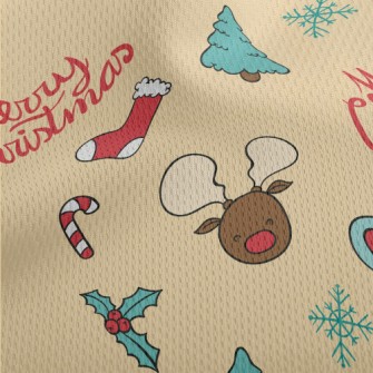Christmas Tree Reindeer Socks Athletic Mesh Flat Back