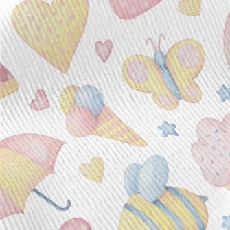 Hand Painted Watercolor Small  Standard Corduroy