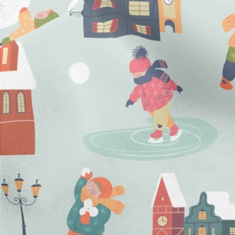 Children Playing Snowball Figh Micro Fleece