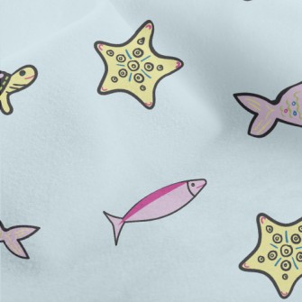 Turtle Starfish Small Fish Micro Fleece
