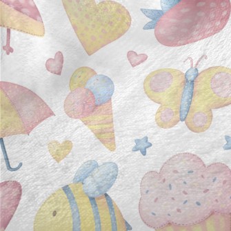 Hand Painted Watercolor Small  Minky