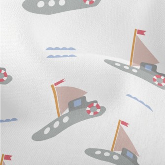 Sailing Boat On The Sea Lightweight Performance Linen