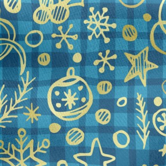 Shiny Christmas Decorations Jersey Backed Fleece