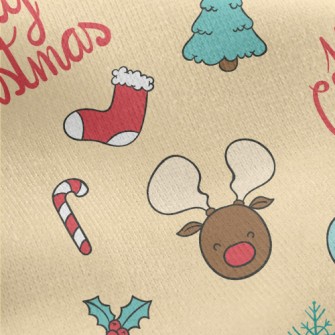 Christmas Tree Reindeer Socks Jersey Backed Fleece