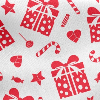 Candy Cane Gift Love Jersey Backed Fleece