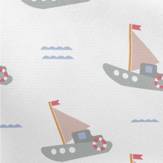 Sailing Boat On The Sea Pongee