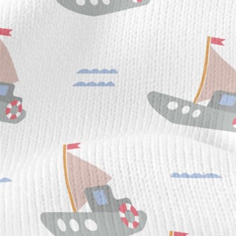 Sailing Boat On The Sea Stretch Jersey