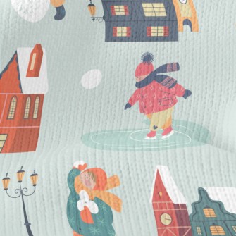 Children Playing Snowball Figh Stretch Jersey