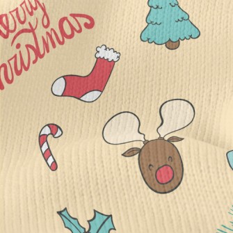 Christmas Tree Reindeer Socks Stretch Jersey