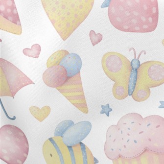 Hand Painted Watercolor Small  Lightweight Cotton Poplin