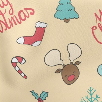 Christmas Tree Reindeer Socks Lightweight Cotton Poplin