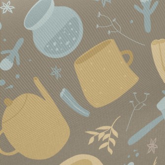 Simple Style Teacup Set Midweight Cotton Poplin