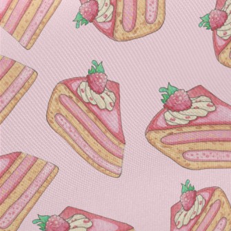 Delicious Strawberry Cake Midweight Cotton Poplin