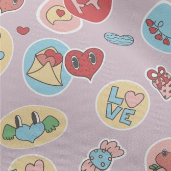 Various Heart Patterns Represe Chiffon