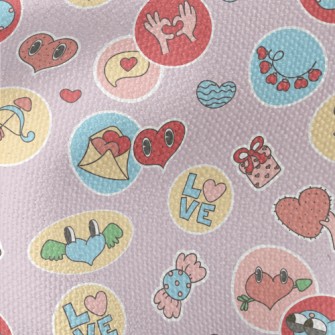 Various Heart Patterns Represe Waterproof Canvas