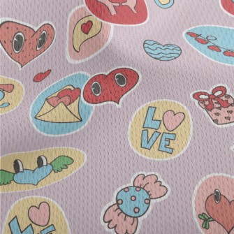 Various Heart Patterns Represe Athletic Mesh Flat Back