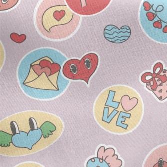 Various Heart Patterns Represe Jersey Backed Fleece