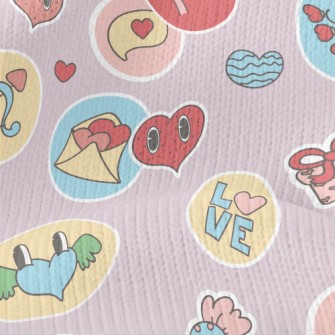 Various Heart Patterns Represe Stretch Jersey