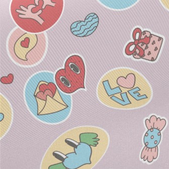 Various Heart Patterns Represe Midweight Cotton Poplin