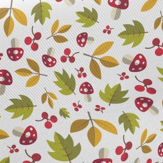 Poisonous Mushrooms And Leaves Twill