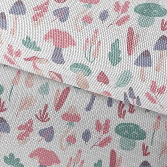 Playful Mushrooms With Leaves Waterproof Oxford