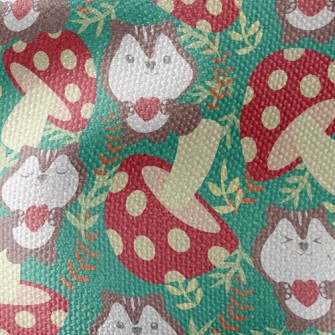 Squirrels Love Mushrooms Waterproof Canvas